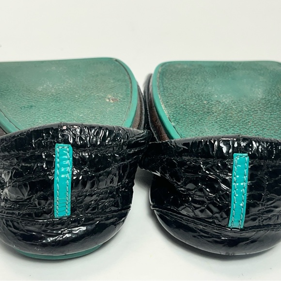 Tieks Obsidian Black Croc Patent Style Flat Ballet Shoe Womens Size 9 - Picture 16 of 16